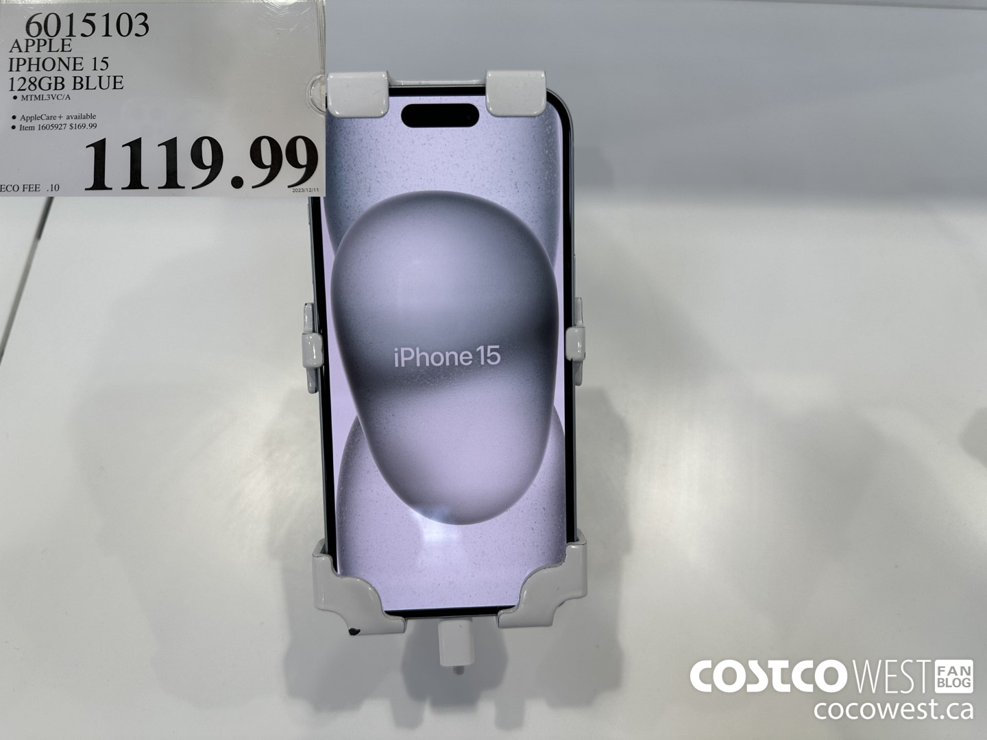 6015103 APPLE IPHONE 15 128GB BLUE $1119.99