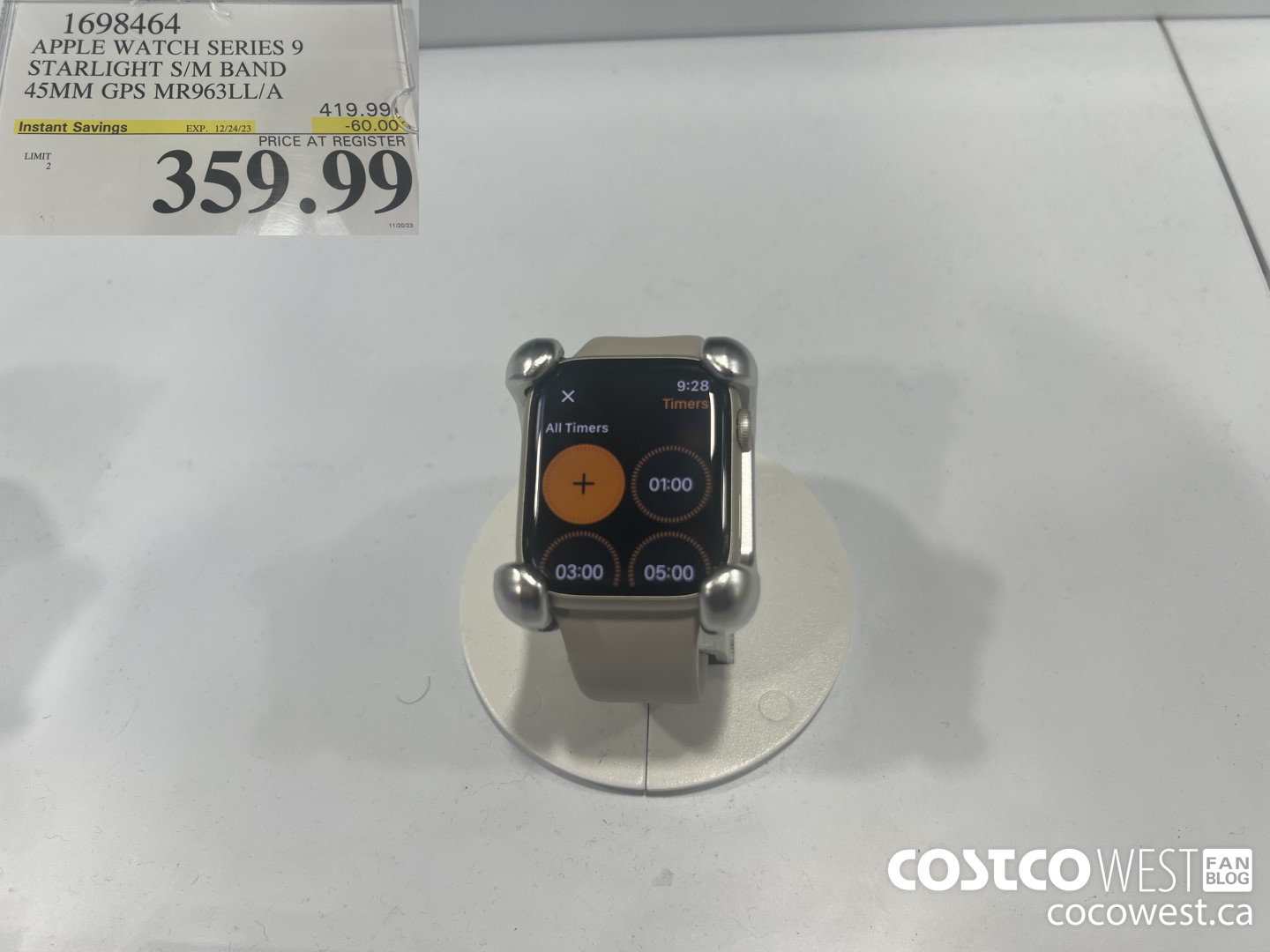 1698464 APPLE WATCH SERIES 9 STARLIGHT S/M BAND 45MM GPS MR963LL/A ($60.00 INSTANT SAVINGS EXPIRES ON 2023-12-24) $359.99