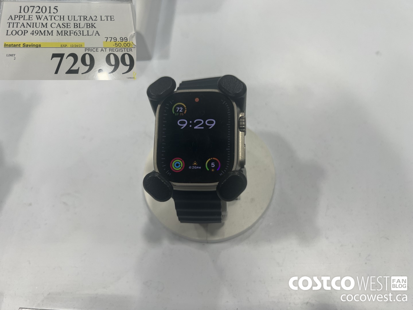 1072015 APPLE WATCH ULTRA2 LTE TITANIUM CASE BL/BK LOOP 49MM MRF63LL/A ($50.00 INSTANT SAVINGS EXPIRES ON 2023-12-24) $729.99