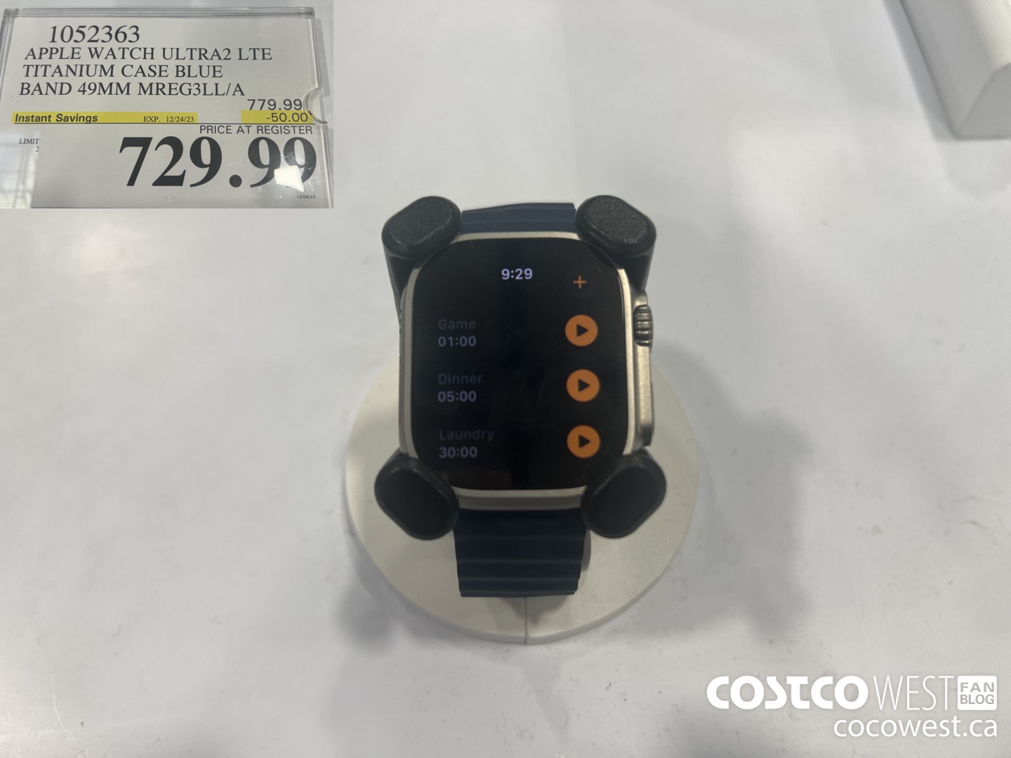 1052363 APPLE WATCH ULTRA2 LTE TITANIUM CASE BLUE BAND 49MM MREG3LL/A ($50.00 INSTANT SAVINGS EXPIRES ON 2023-12-24) $729.99