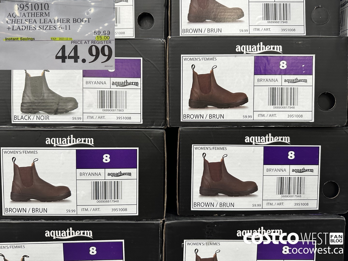 3951010 AQUATHERM CHELSEA LEATHER BOOT LADIES SIZES 6-11 ($15.00 INSTANT SAVINGS EXPIRES ON 2023-12-10) $44.99