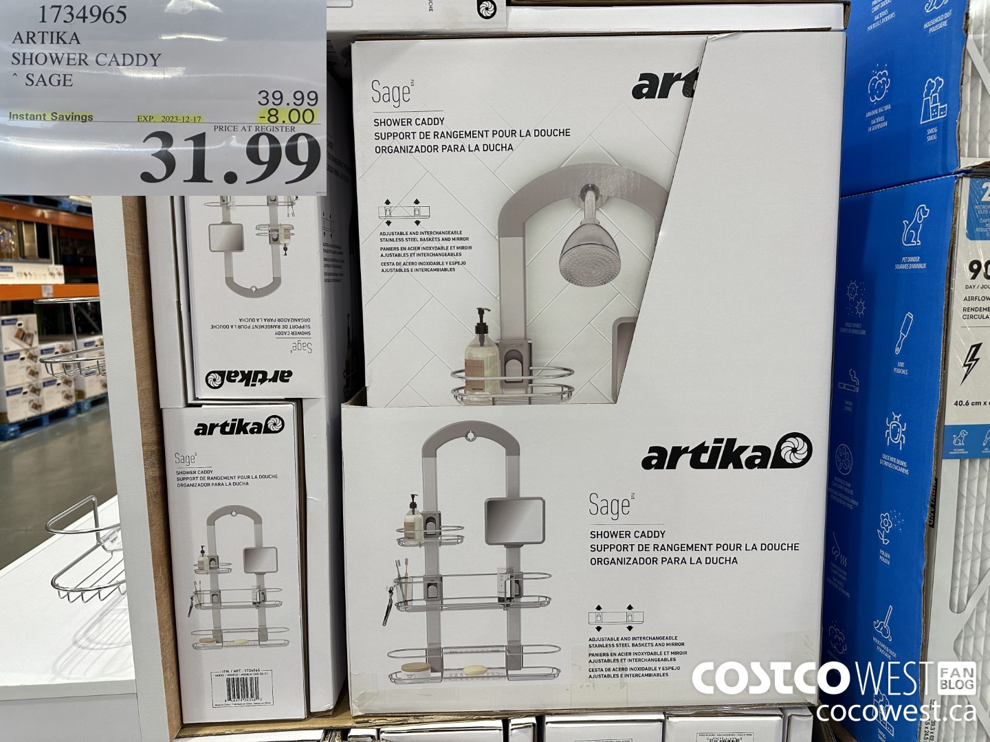 1734965 ARTIKA SHOWER CADDY SAGE ($8.00 INSTANT SAVINGS EXPIRES ON 2023-12-17) $31.99