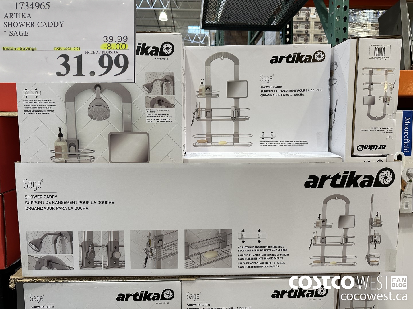 1734965 ARTIKA SHOWER CADDY SAGE ($8.00 INSTANT SAVINGS EXPIRES ON 2023-12-24) $31.99