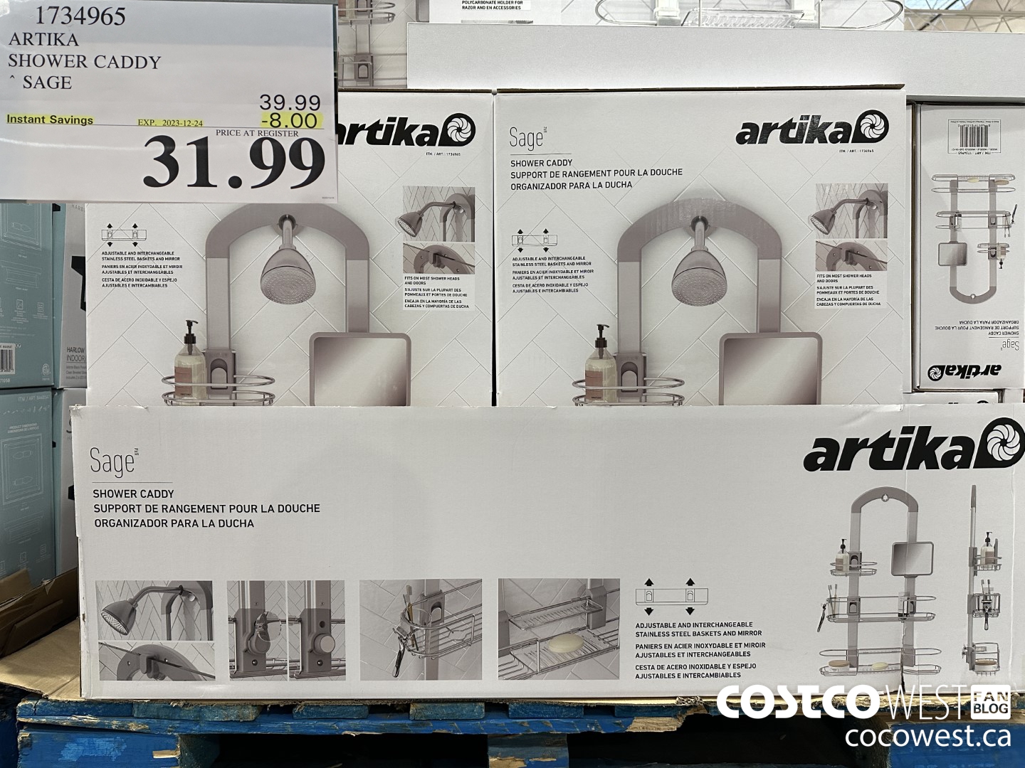 1734965 ARTIKA SHOWER CADDY SAGE ($8.00 INSTANT SAVINGS EXPIRES ON 2023-12-24) $31.99