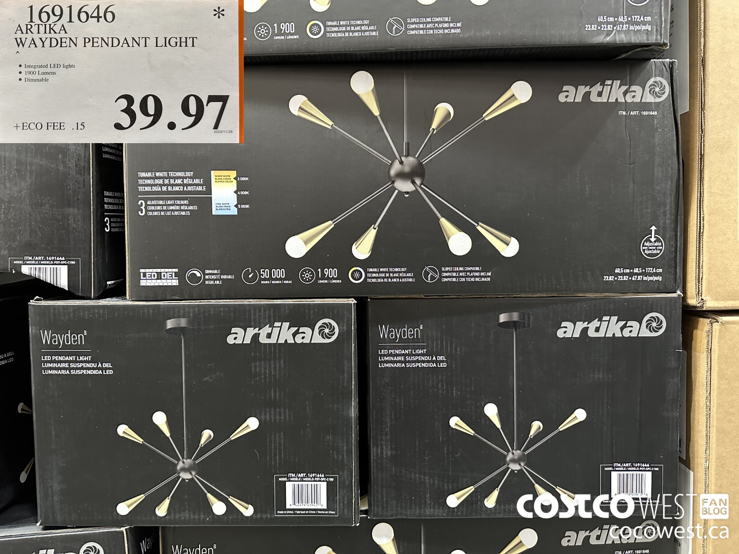 1691646 ARTIKA WAYDEN PENDANT LIGHT $39.97