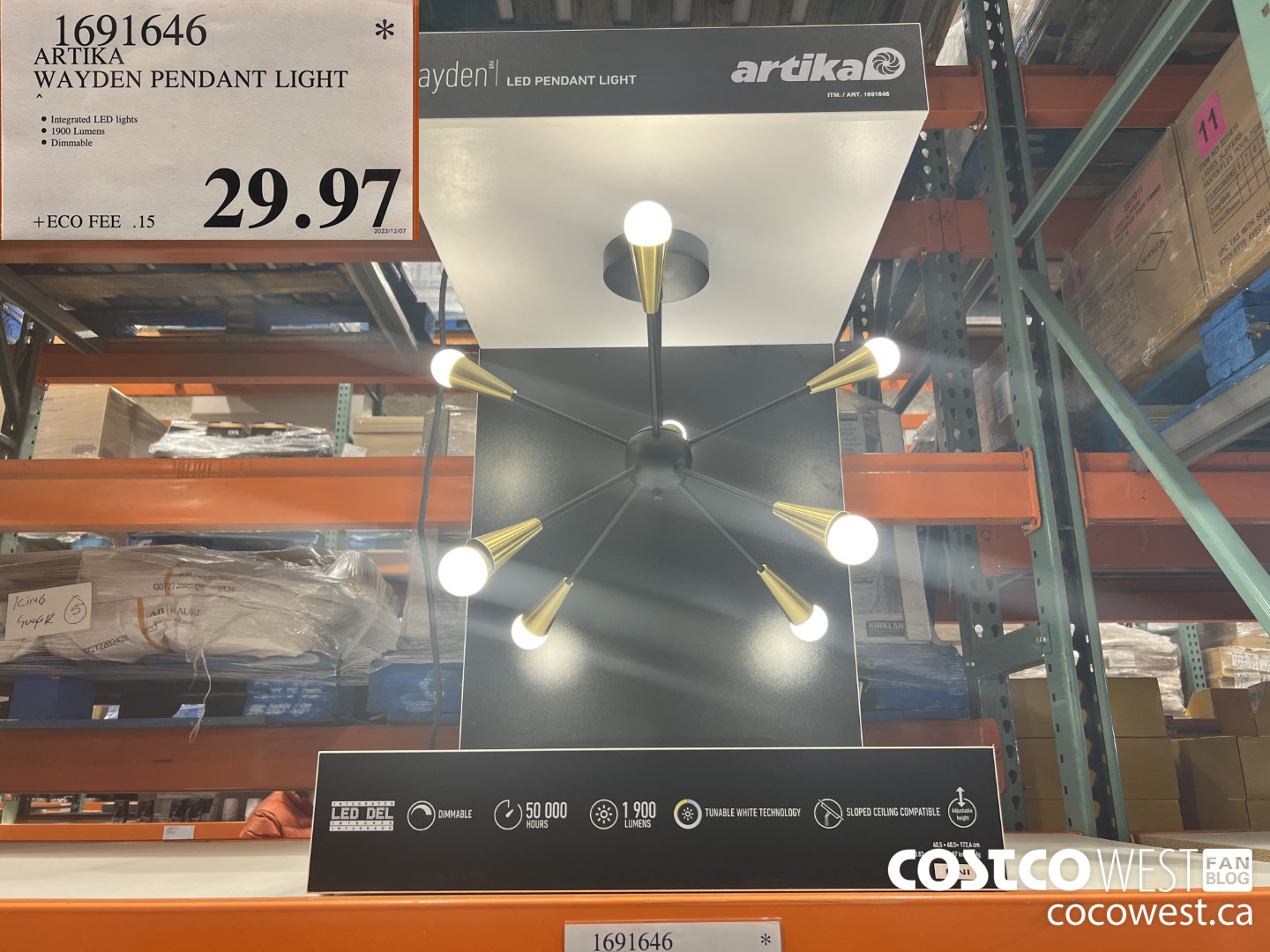 1691646 ARTIKA WAYDEN PENDANT LIGHT $29.97