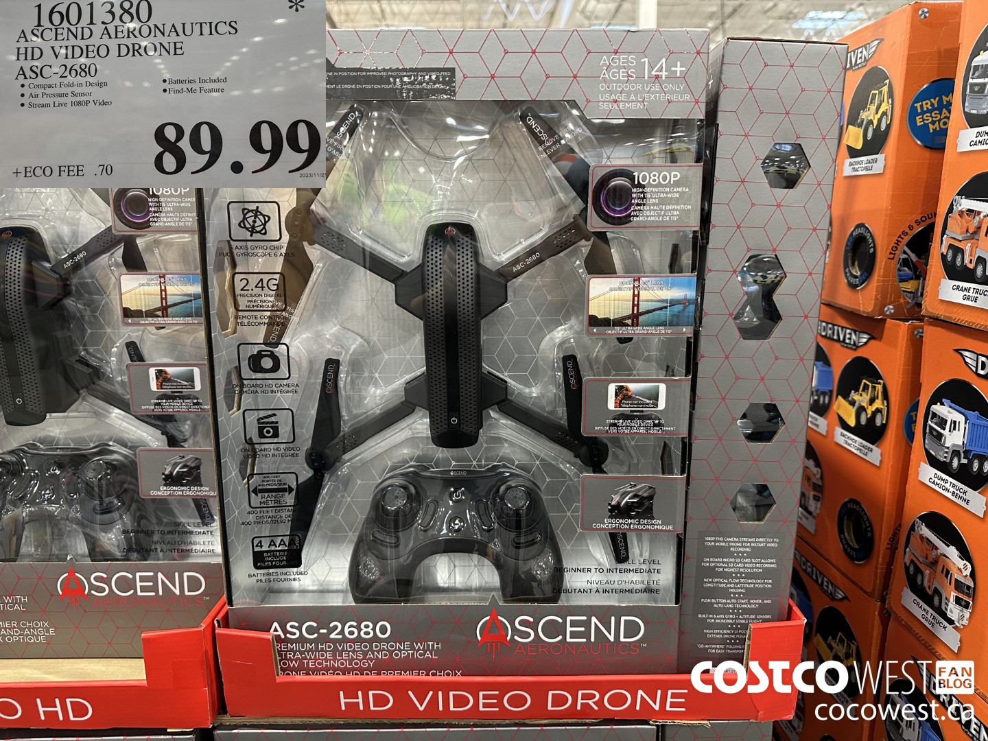 1601380 ASCEND AERONAUTICS HD VIDEO DRONE ASC-2680 $89.99