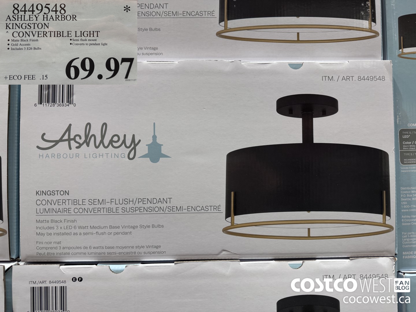 8449548 ASHLEY HARBOR KINGSTON CONVERTIBLE LIGHT $69.97