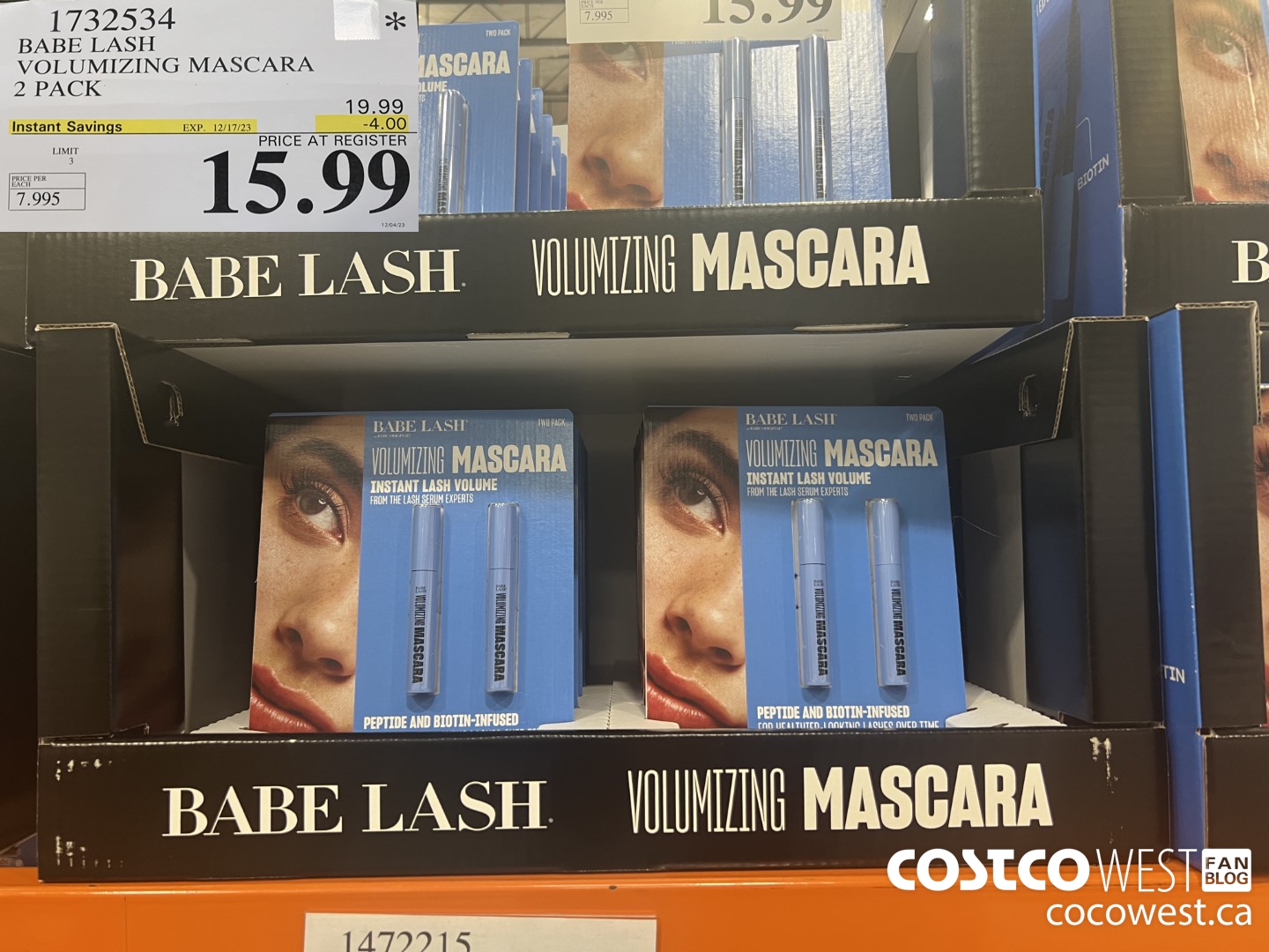 1732534 BABE LASH VOLUMIZING MASCARA 2 PACK ($4.00 INSTANT SAVINGS EXPIRES ON 2023-12-17) $15.99