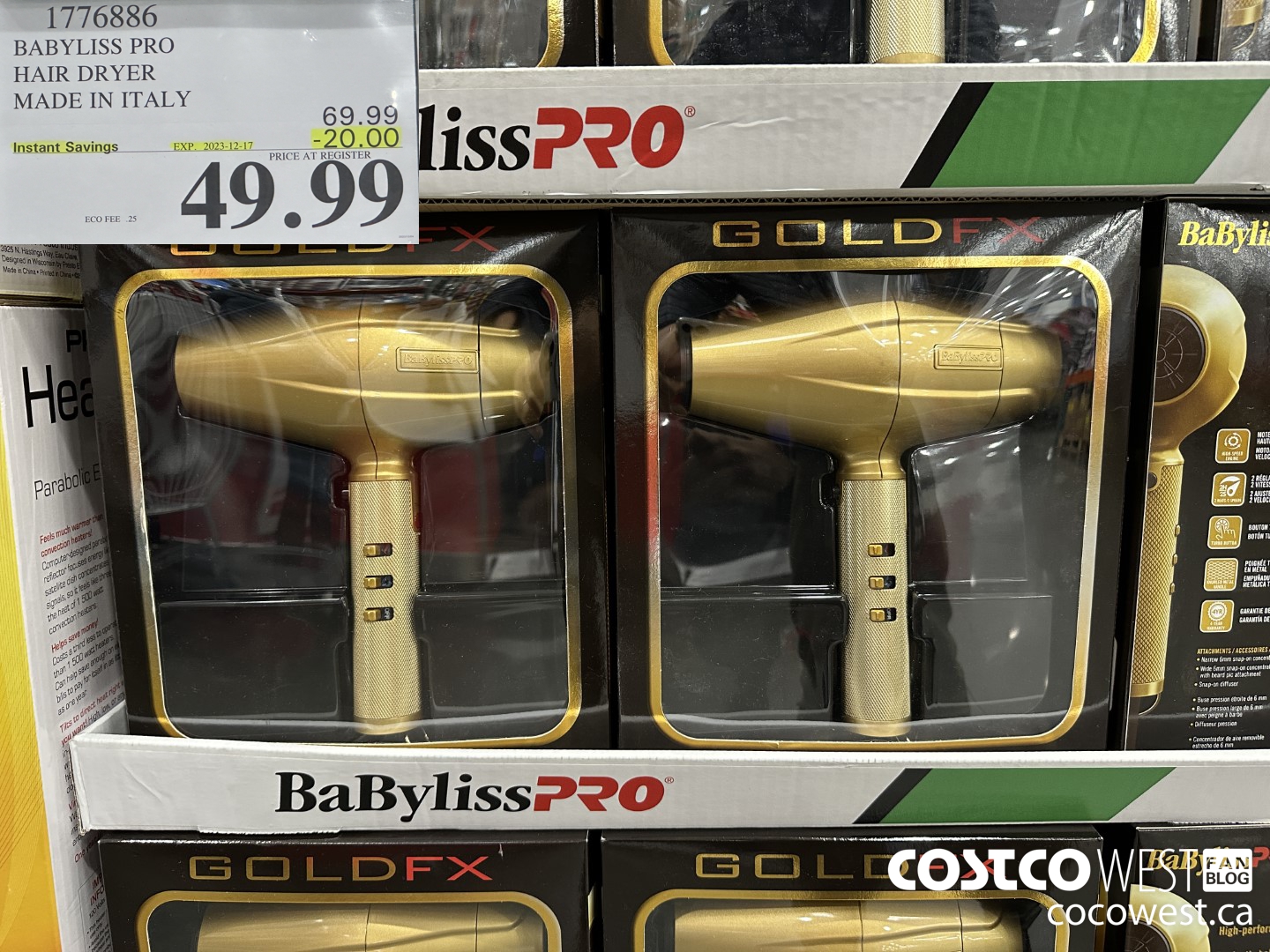 1776886 BABYLISS PRO HIGH PERFORMANCE HAIR DRYER ($20.00 INSTANT SAVINGS EXPIRES ON 2023-12-17) $49.99