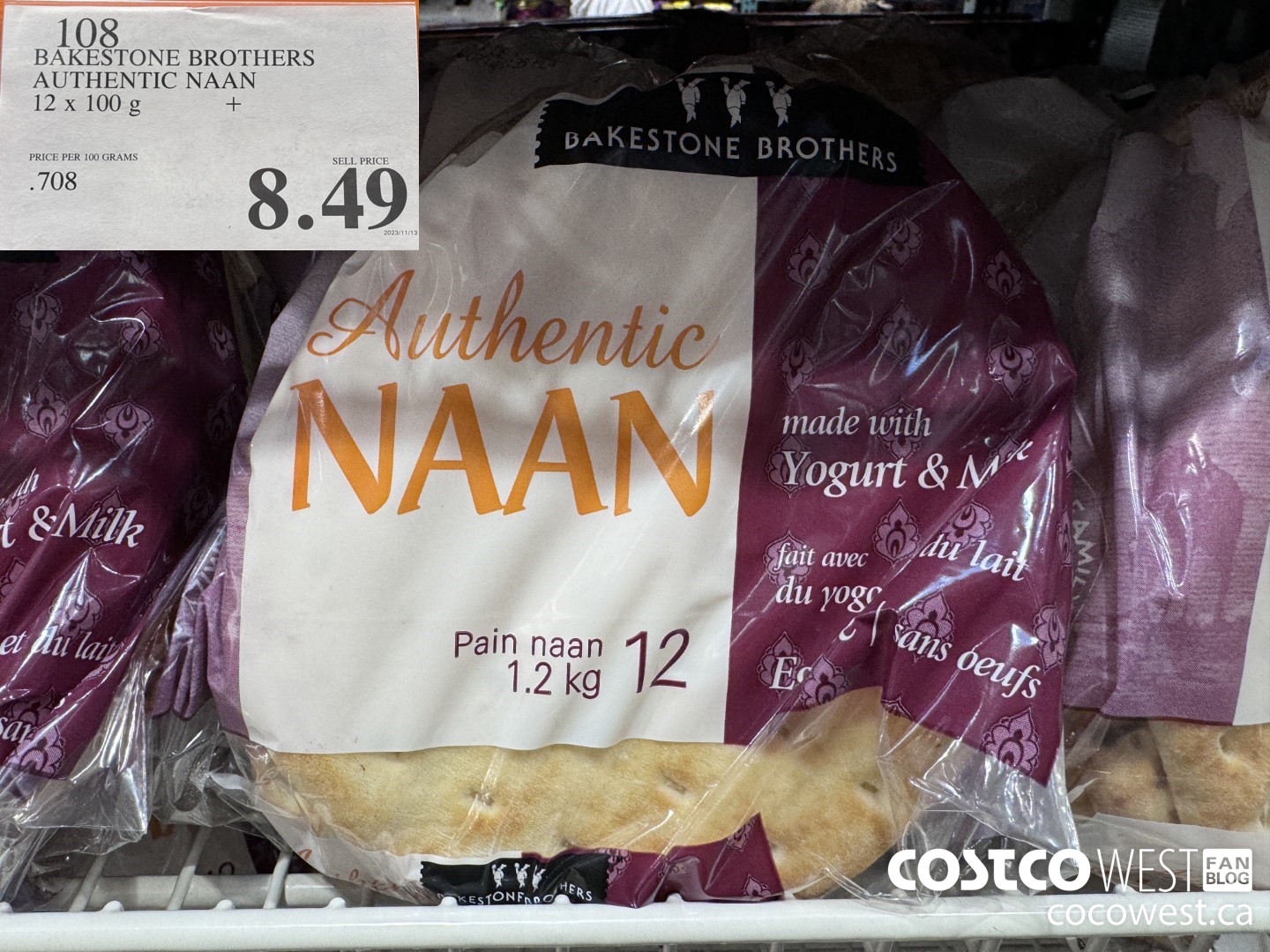 108 BAKESTONE BROTHERS AUTHENTIC NAAN 12 X 100 G $8.49