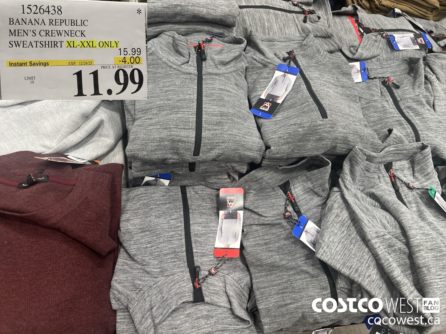 1526438 BANANA REPUBLIC MEN'S CREWNECK SWEATSHIRT XL-XXL ONLY ($4.00 INSTANT SAVINGS EXPIRES ON 2023-12-24) $11.99