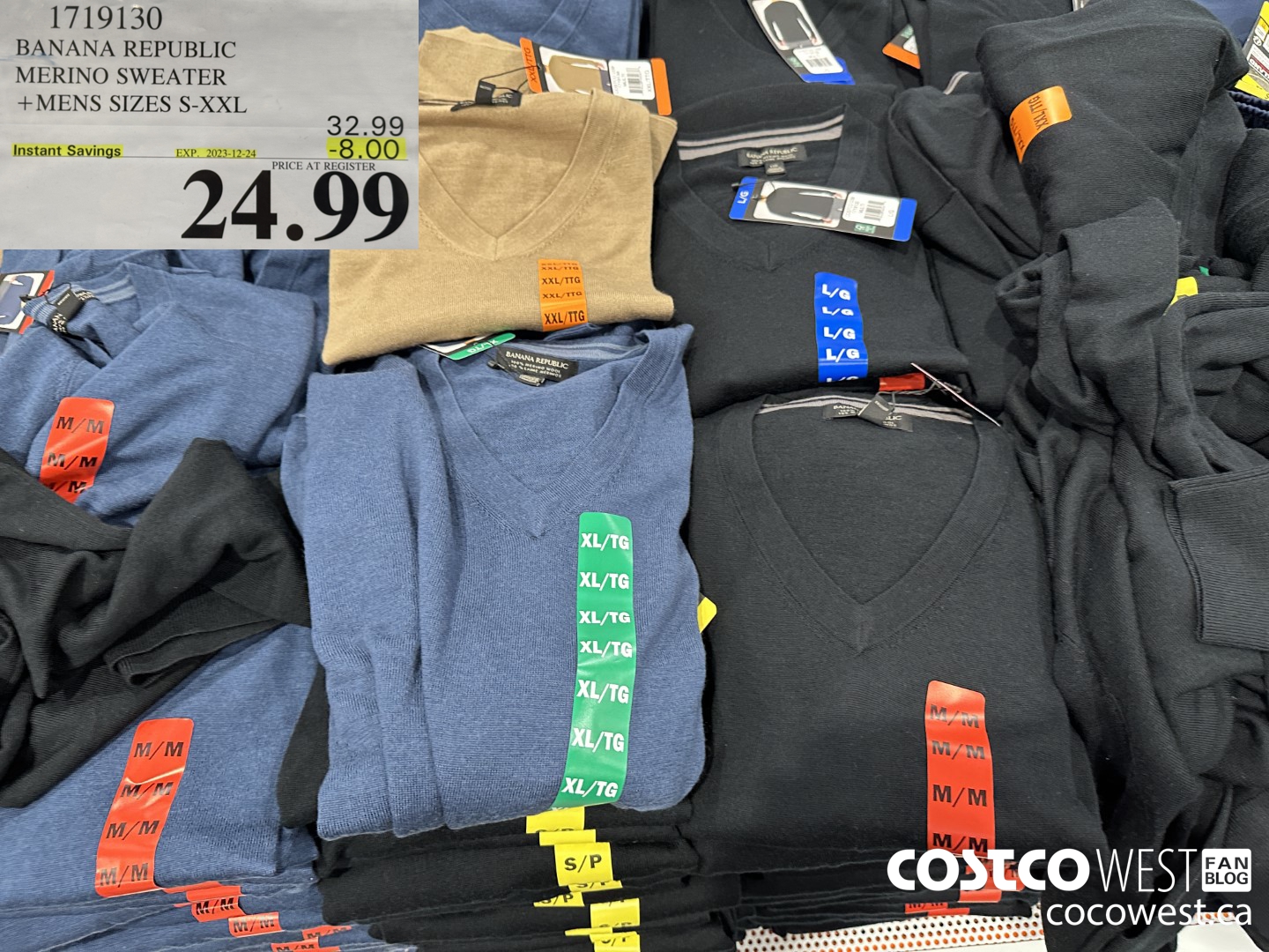 1719130 BANANA REPUBLIC MERINO SWEATER MENS SIZES S-XXL ($8.00 INSTANT SAVINGS EXPIRES ON 2023-12-24) $24.99