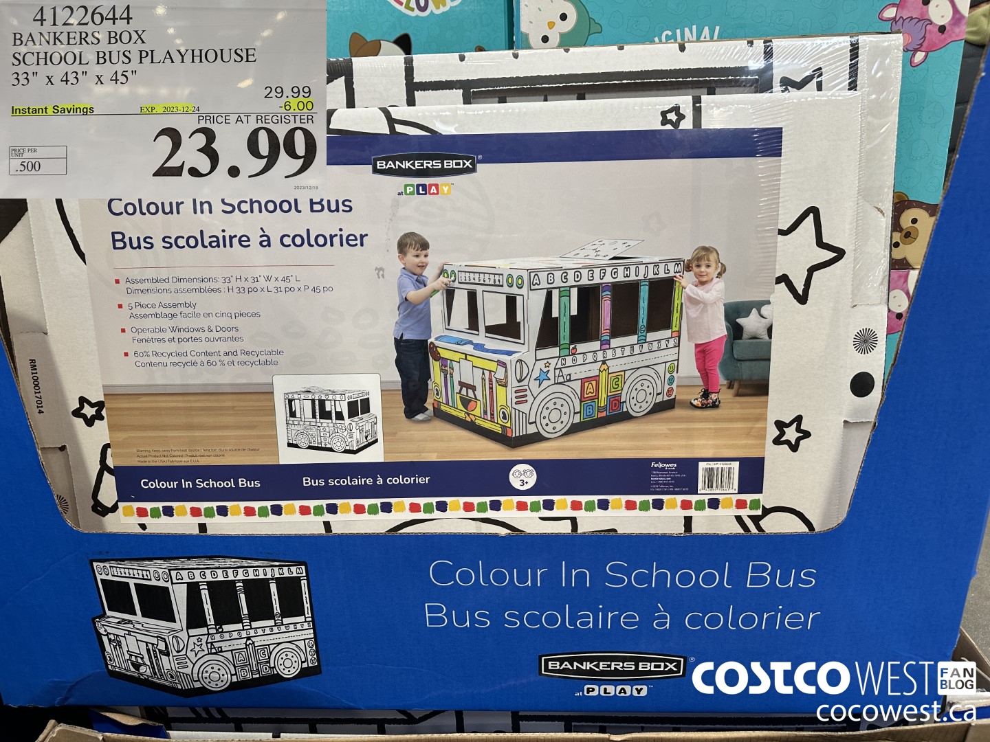 4122644 BANKERS BOX SCHOOL BUS PLAYHOUSE 33