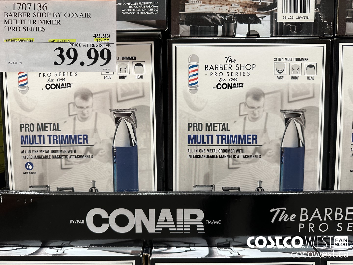 1707136 BARBER SHOP BY CONAIR MULTI TRIMMER PRO SERIES ($10.00 INSTANT SAVINGS EXPIRES ON 2023-12-24) $39.99