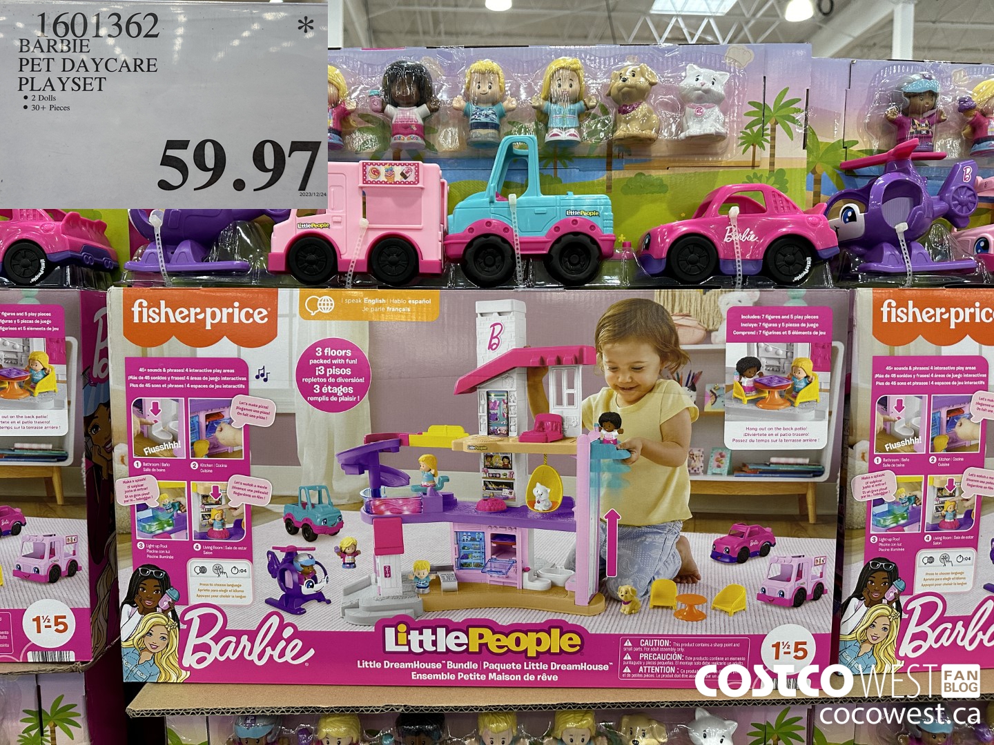 1601362 BARBIE PET DAYCARE PLAYSET $59.97