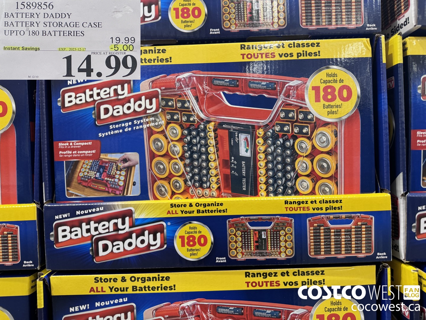 1589856 BATTERY DADDY BATTERY STORAGE CASE UP TO 180 BATTERIES ($5.00 INSTANT SAVINGS EXPIRES ON 2023-12-17) $14.99
