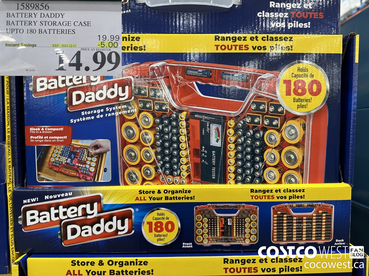 1589856 BATTERY DADDY BATTERY STORAGE CASE UP TO 180 BATTERIES ($5.00 INSTANT SAVINGS EXPIRES ON 2023-12-17) $14.99