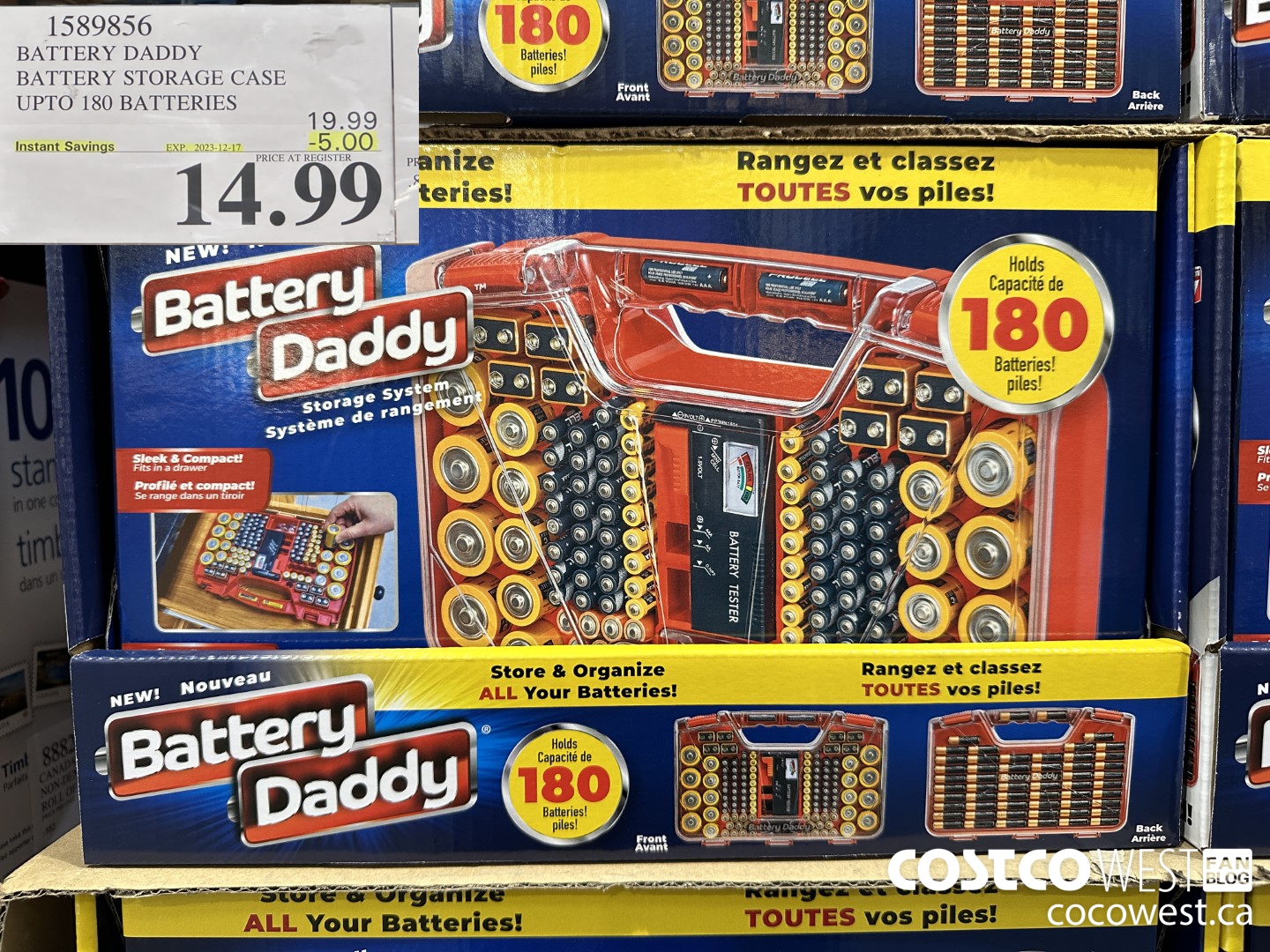 1589856 BATTERY DADDY BATTERY STORAGE CASE UP TO 180 BATTERIES ($5.00 INSTANT SAVINGS EXPIRES ON 2023-12-17) $14.99