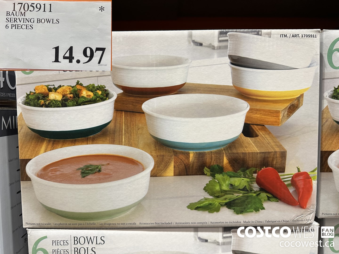 1705911 BAUM SERVING BOWLS 6 PIECES $14.97