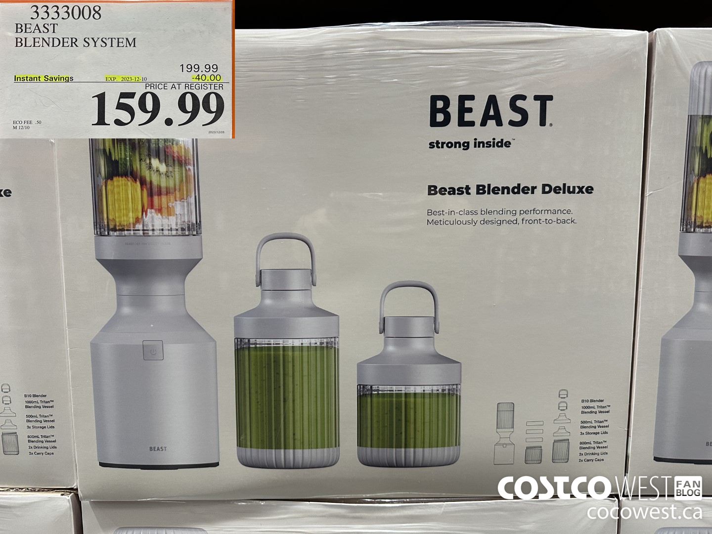 3333008 BEAST BLENDER SYSTEM 40 00 INSTANT SAVINGS EXPIRES ON 2023 12 10  159 99 - Costco East Fan Blog