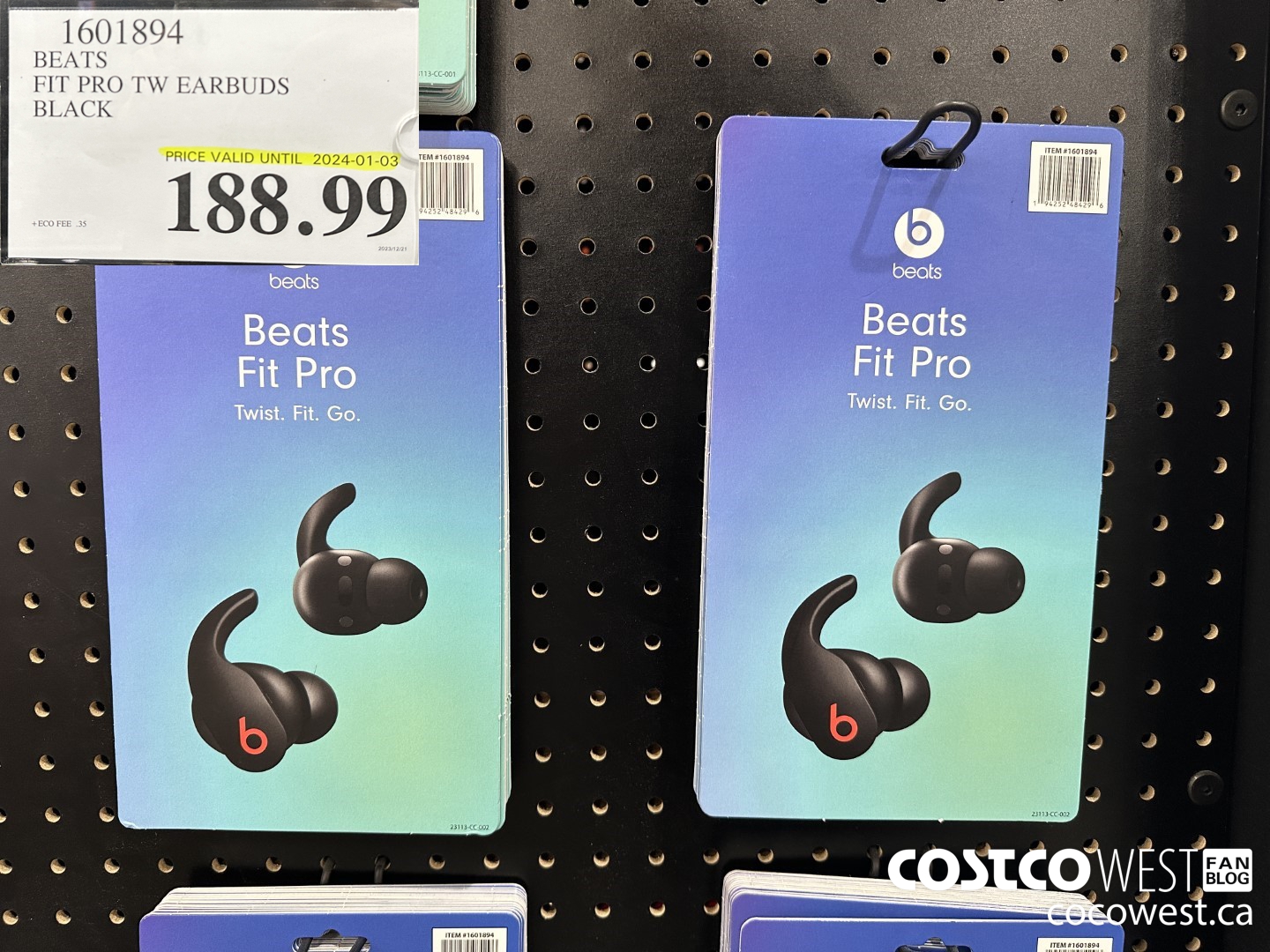1601894 BEATS FIT PRO TW EARBUDS BLACK (EXPIRES ON 2024-01-03) $188.99