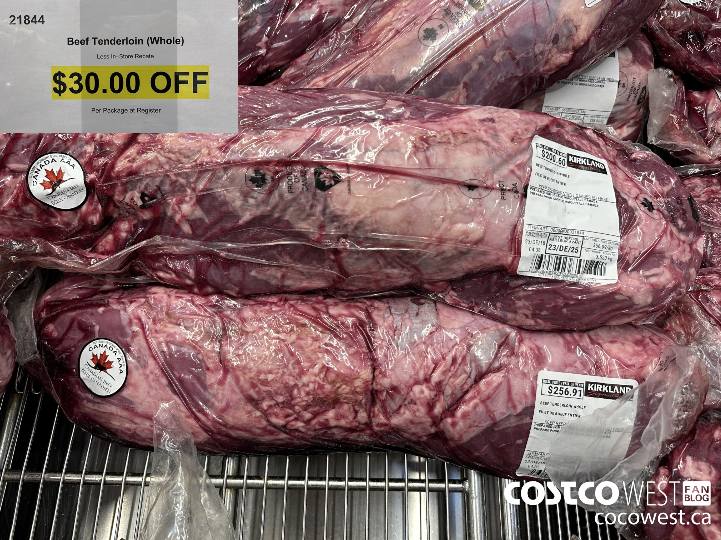 21844 BEEF TENDERLOIN WHOLE ($30.00 INSTANT SAVINGS)