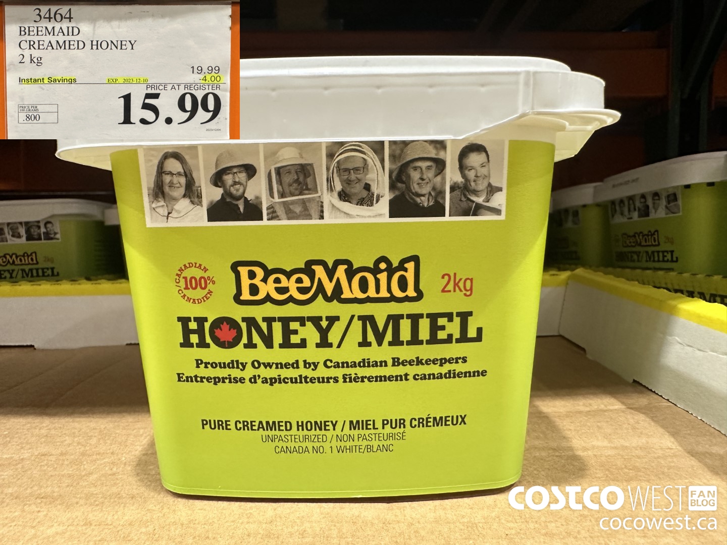 3464 BEEMAID CREAMED HONEY 2 kg ($4.00 INSTANT SAVINGS EXPIRES ON 2023-12-10) $15.99