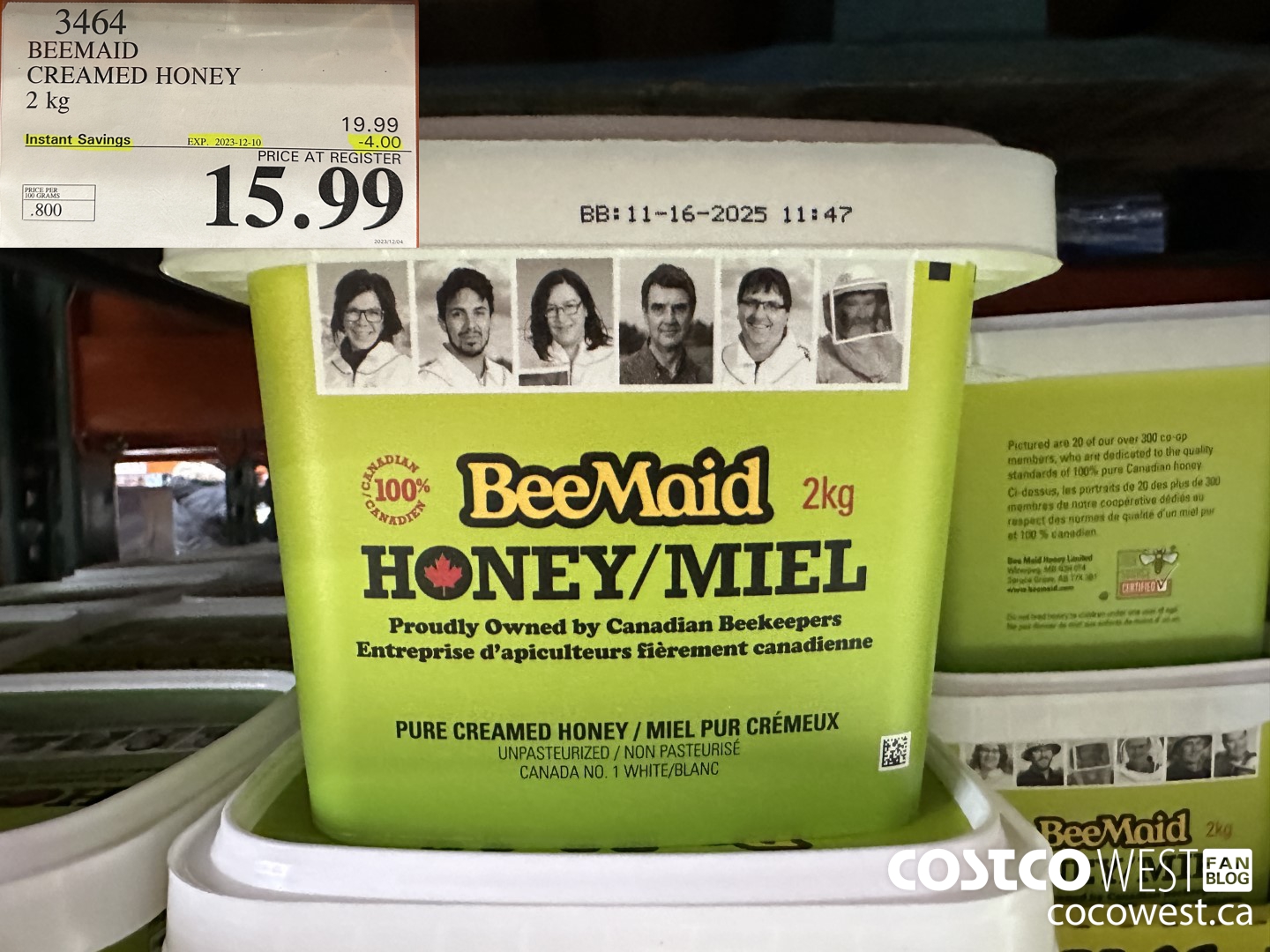 3464 BEEMAID CREAMED HONEY 2 kg ($4.00 INSTANT SAVINGS EXPIRES ON 2023-12-10) $15.99