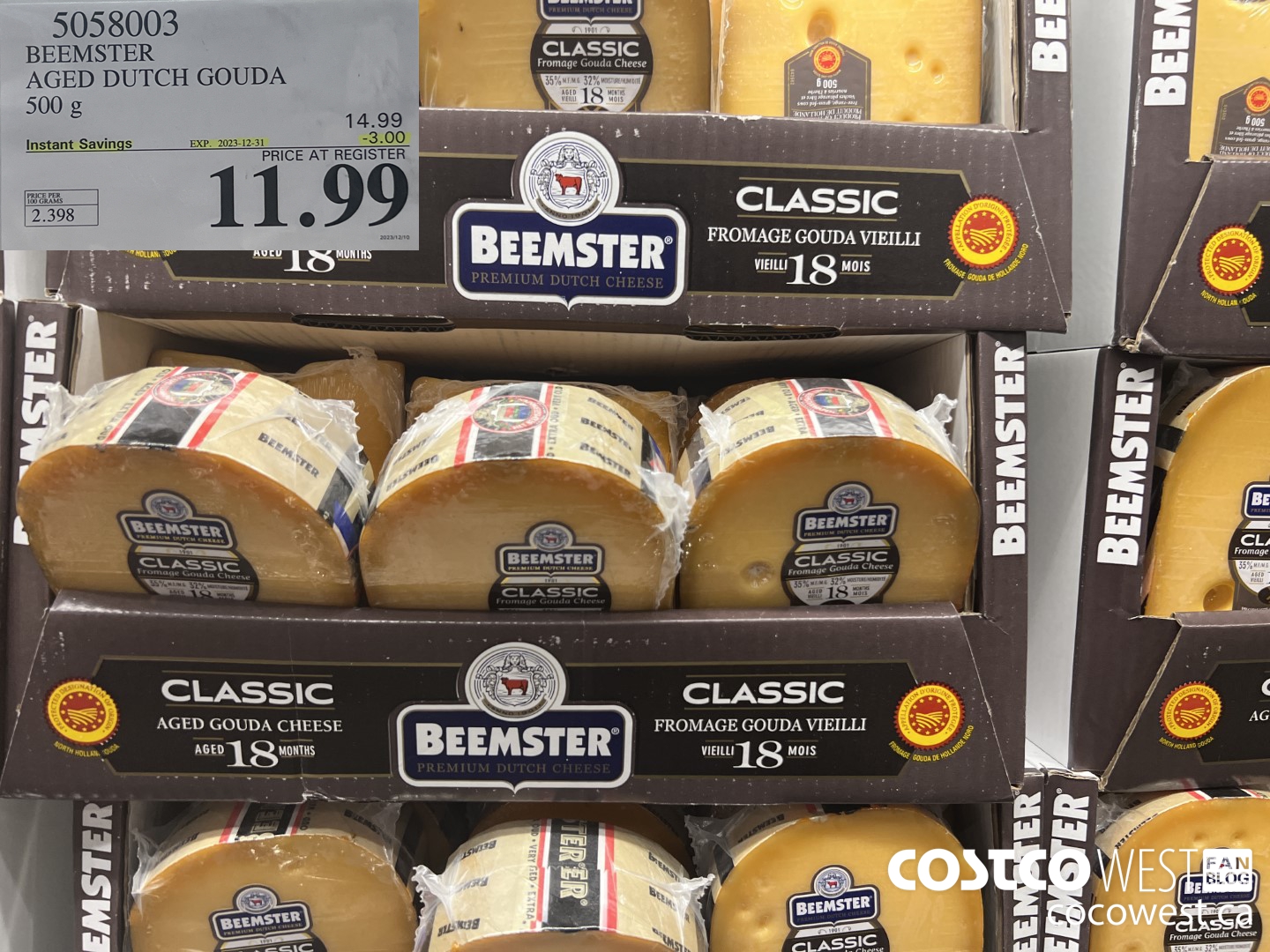 5058003 BEEMSTER AGED DUTCH GOUDA 500 g ($3.00 INSTANT SAVINGS EXPIRES ON 2023-12-31) $11.99