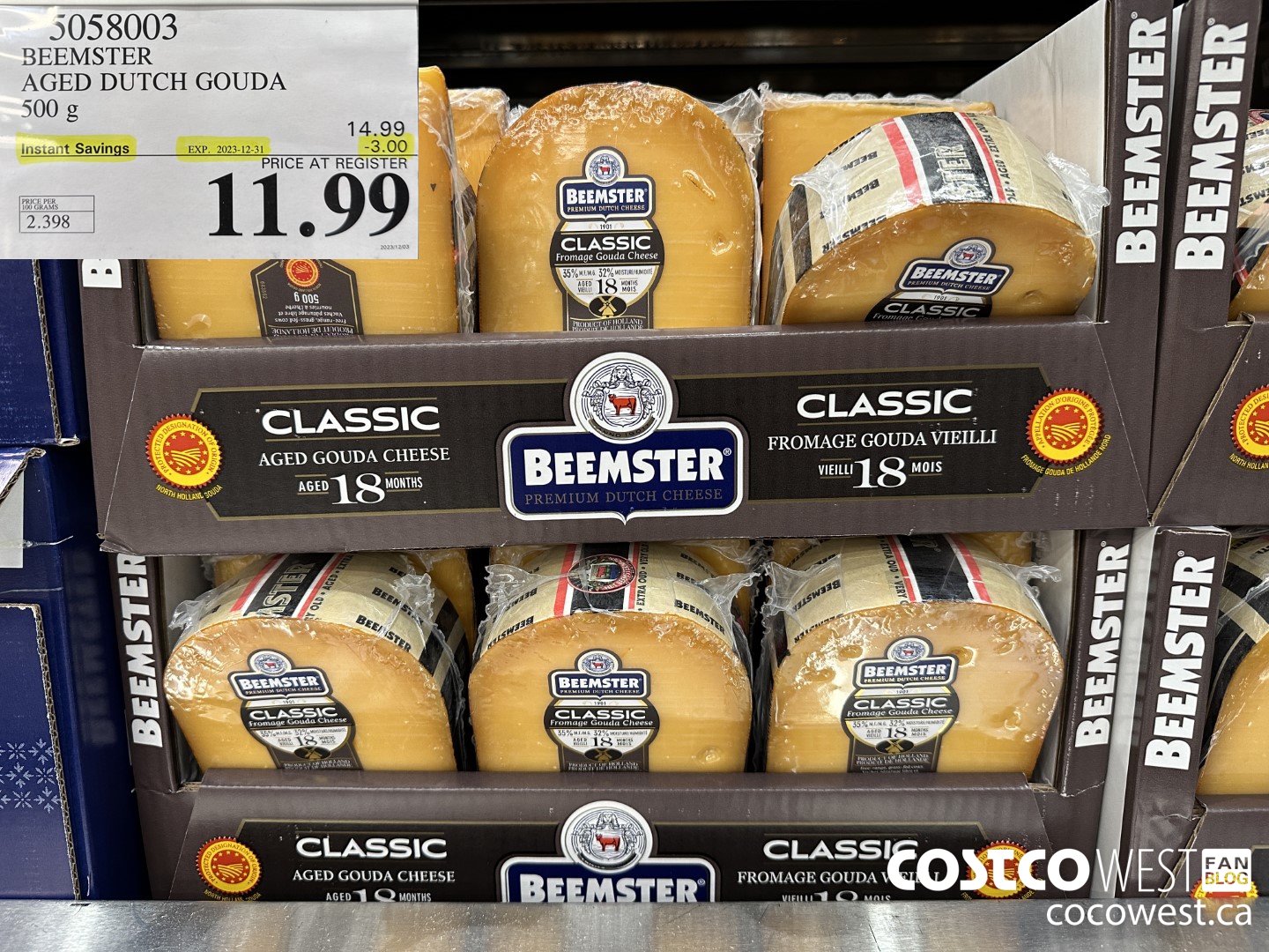 5058003 BEEMSTER AGED DUTCH GOUDA 500 g ($3.00 INSTANT SAVINGS EXPIRES ON 2023-12-31) $11.99