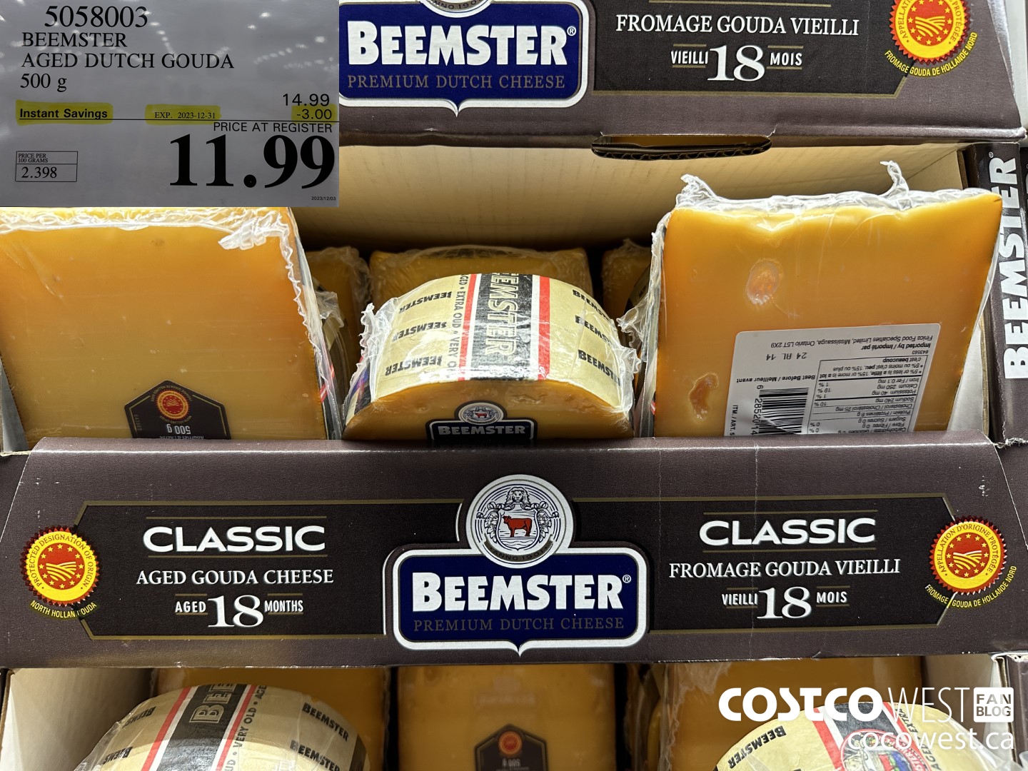 5058003 BEEMSTER AGED DUTCH GOUDA 500 g ($3.00 INSTANT SAVINGS EXPIRES ON 2023-12-31) $11.99