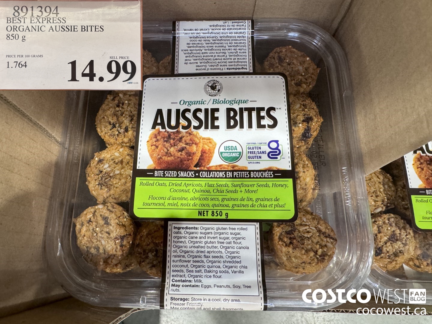 891394 BEST EXPRESS ORGANIC AUSSIE BITES 850 g $14.99