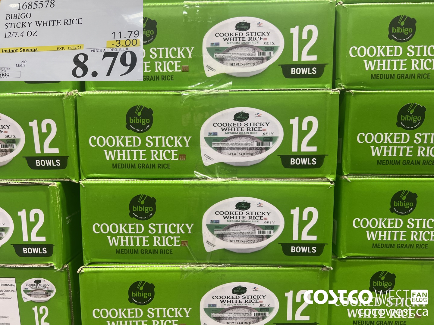 1685578 BIBIGO STICKY WHITE RICE 12/7.4 OZ ($3.00 INSTANT SAVINGS EXPIRES ON 2023-12-24) $8.79