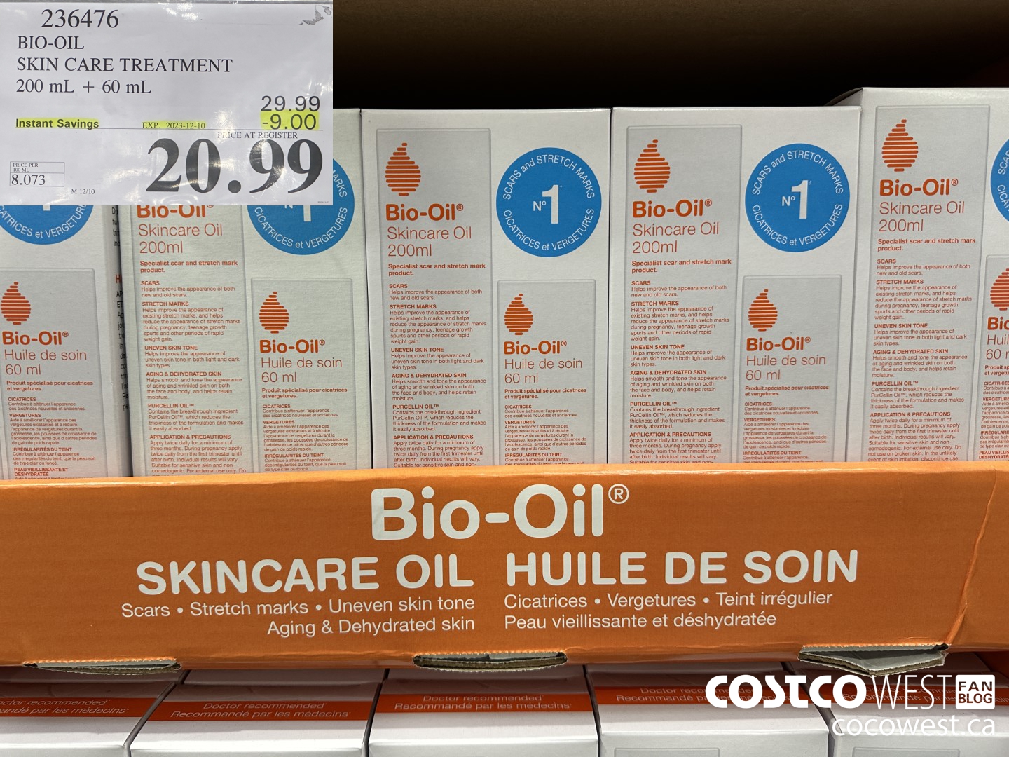 236476 BIO-OIL SKIN CARE TREATMENT 200 mL + 60 mL ($9.00 INSTANT SAVINGS EXPIRES ON 2023-12-10) $20.99