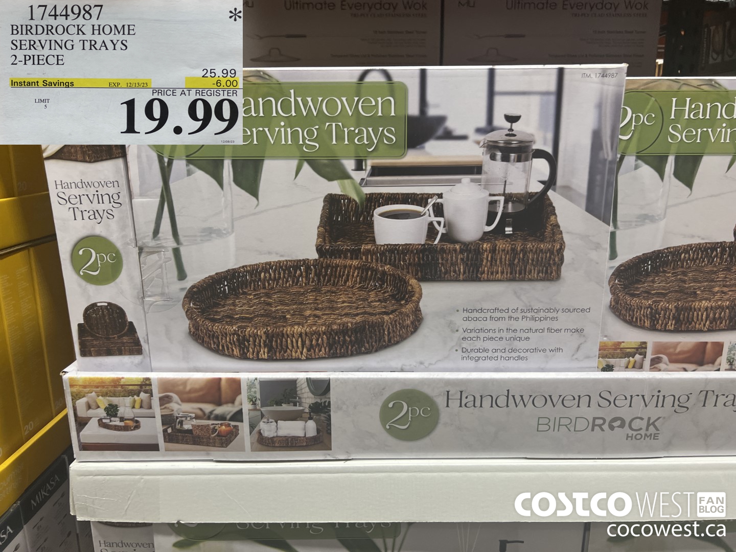 1744987 BIRDROCK HOME SERVING TRAYS 2-PIECE ($6.00 INSTANT SAVINGS EXPIRES ON 2023-12-13) $19.99