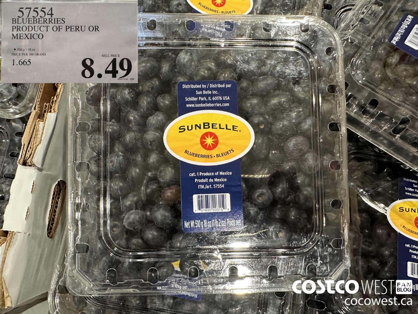 57554 BLUEBERRIES PRODUCT OF PERU OR MEXICO $8.49