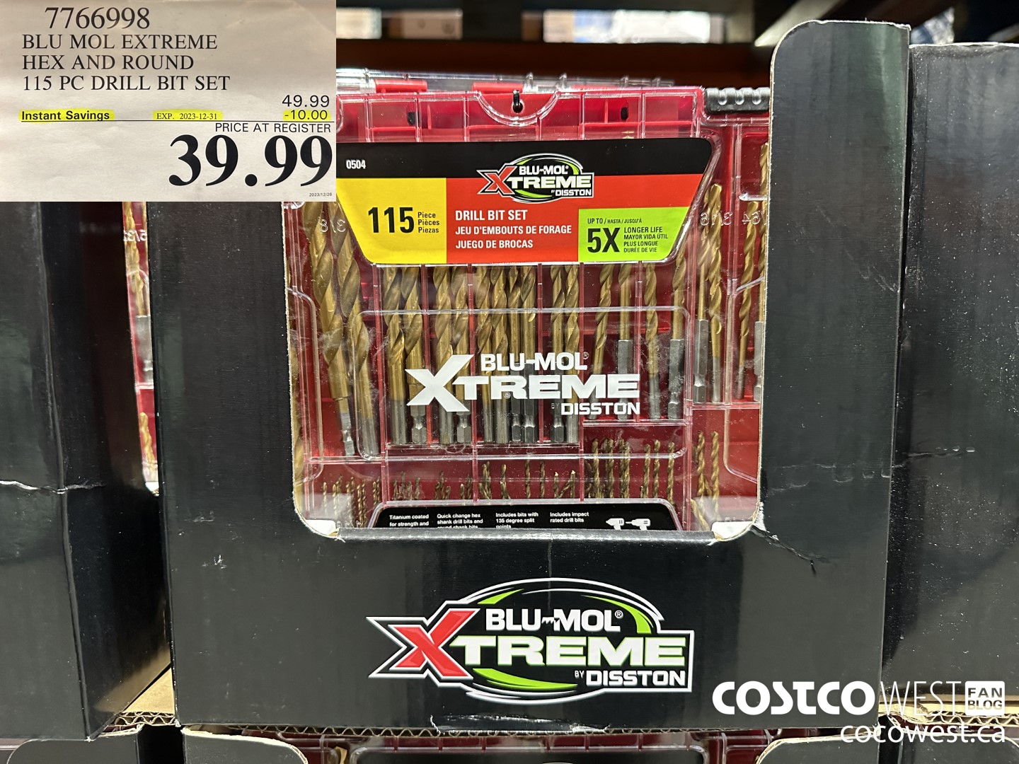 7166998 BLU MOL EXTREME HEX AND ROUND 115 PC DRILL BIT SET ($49.99 INSTANT SAVINGS EXPIRES ON 2023-12-31) $39.99