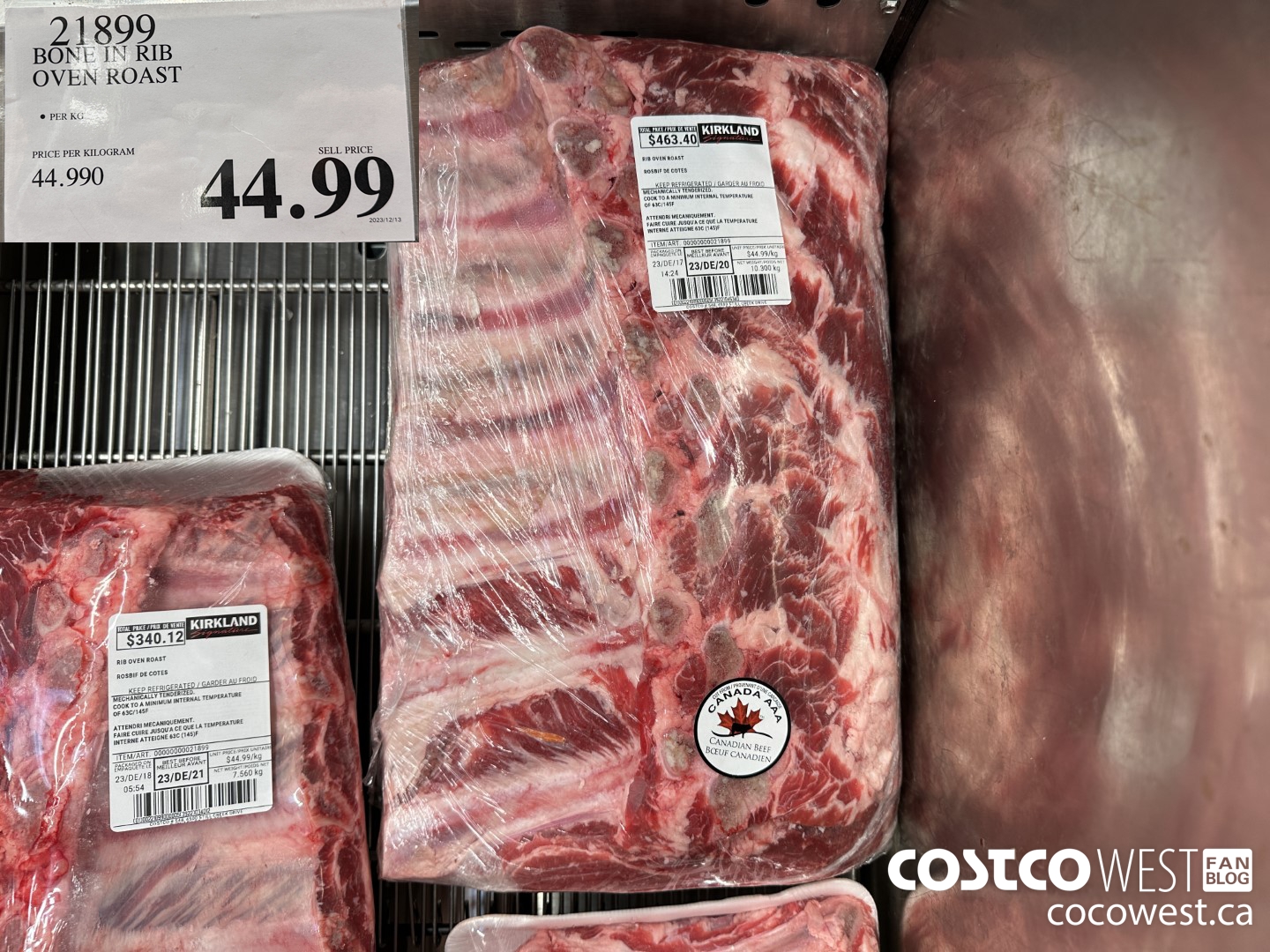 21899 BONE IN RIB OVEN ROAST $44.99