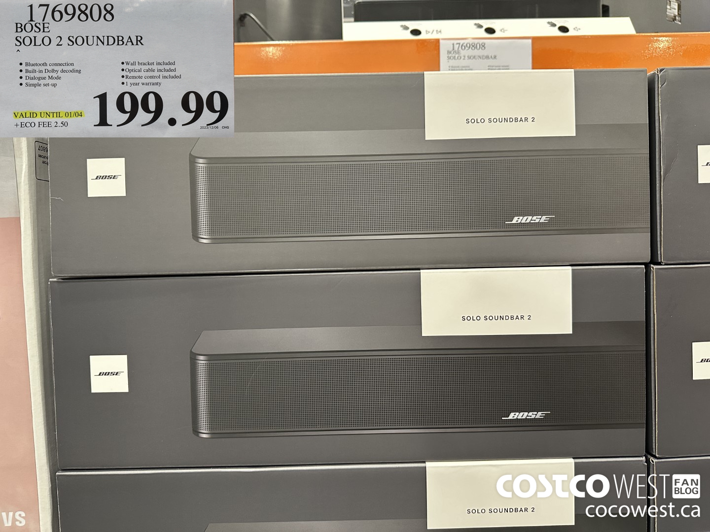 1769808 BOSE SOLO 2 SOUNDBAR (EXPIRES ON 2024-01-04) $199.99