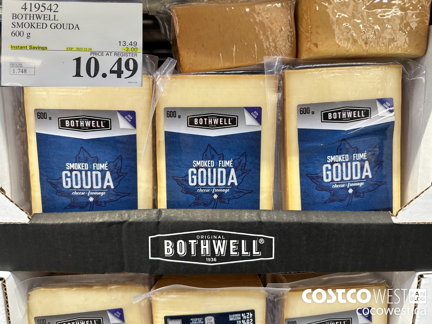 419542 BOTHWELL SMOKED GOUDA 600 g ($3.00 INSTANT SAVINGS EXPIRES ON 2023-12-10) $10.49