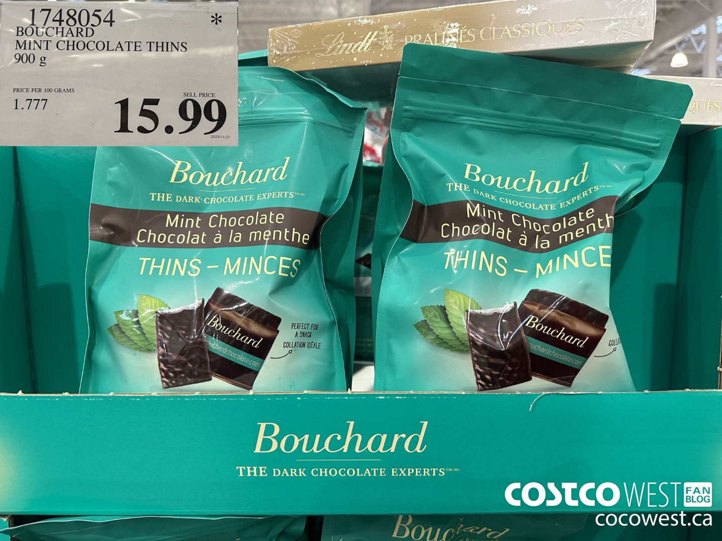 1748054 BOUCHARD MINT CHOCOLATE THINS 900G $15.99