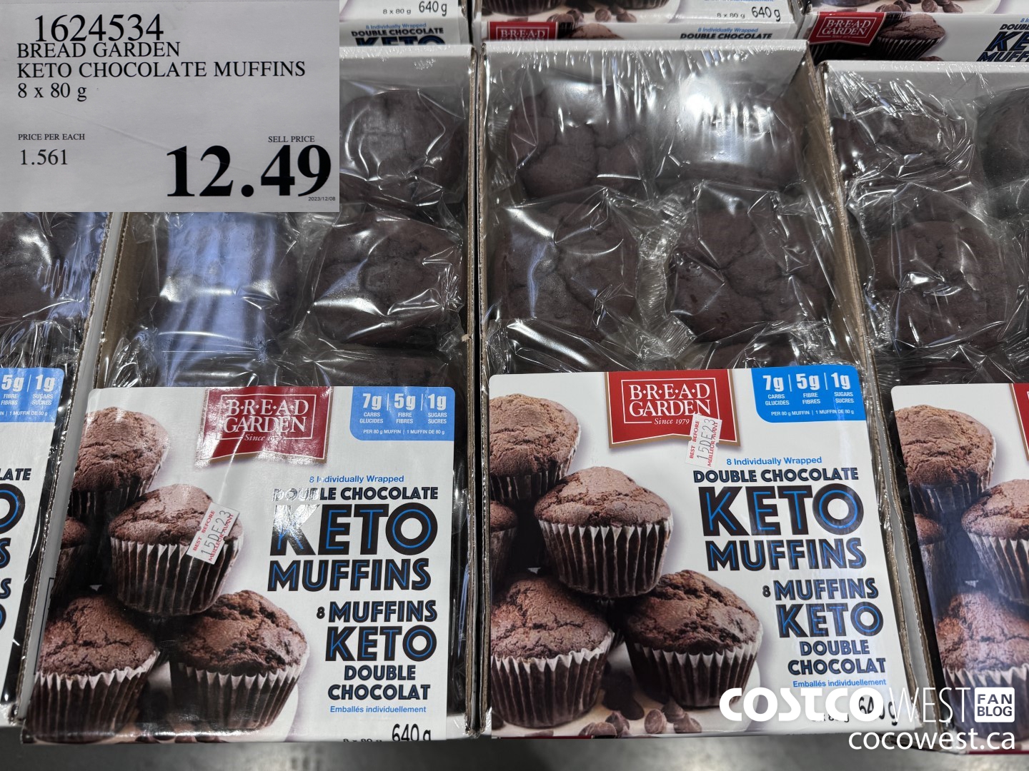 1624534 BREAD GARDEN KETO CHOCOLATE MUFFINS 8 x 80g  $12.49