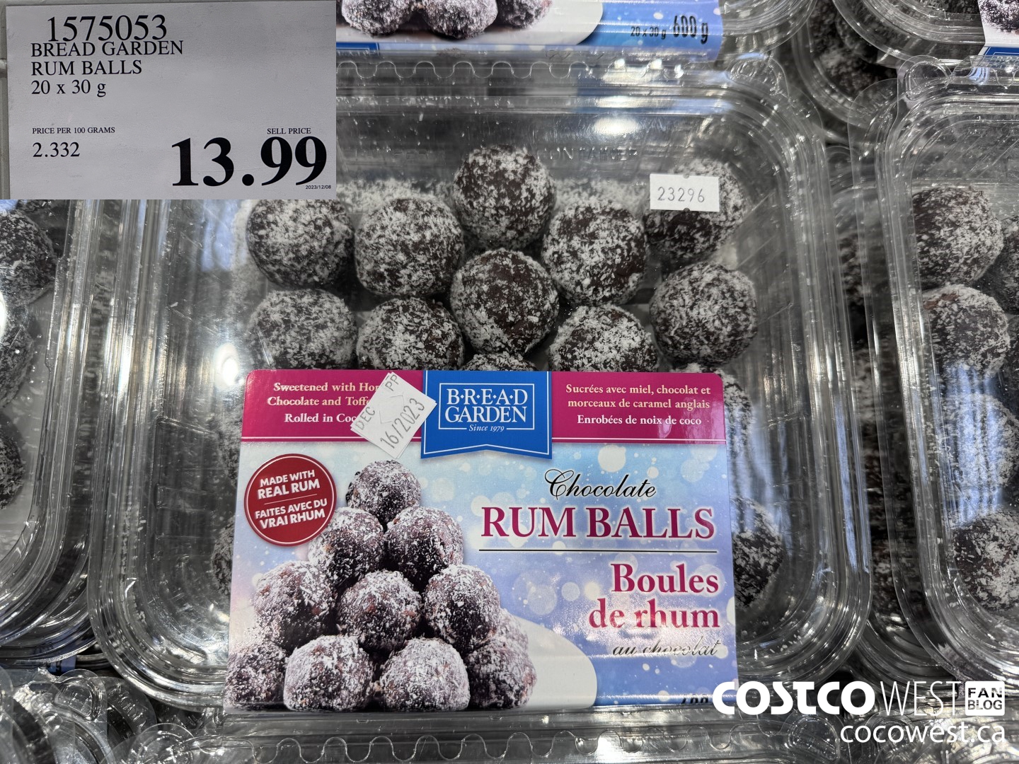 1575053 BREAD GARDEN RUM BALLS 20 X 30 G $13.99
