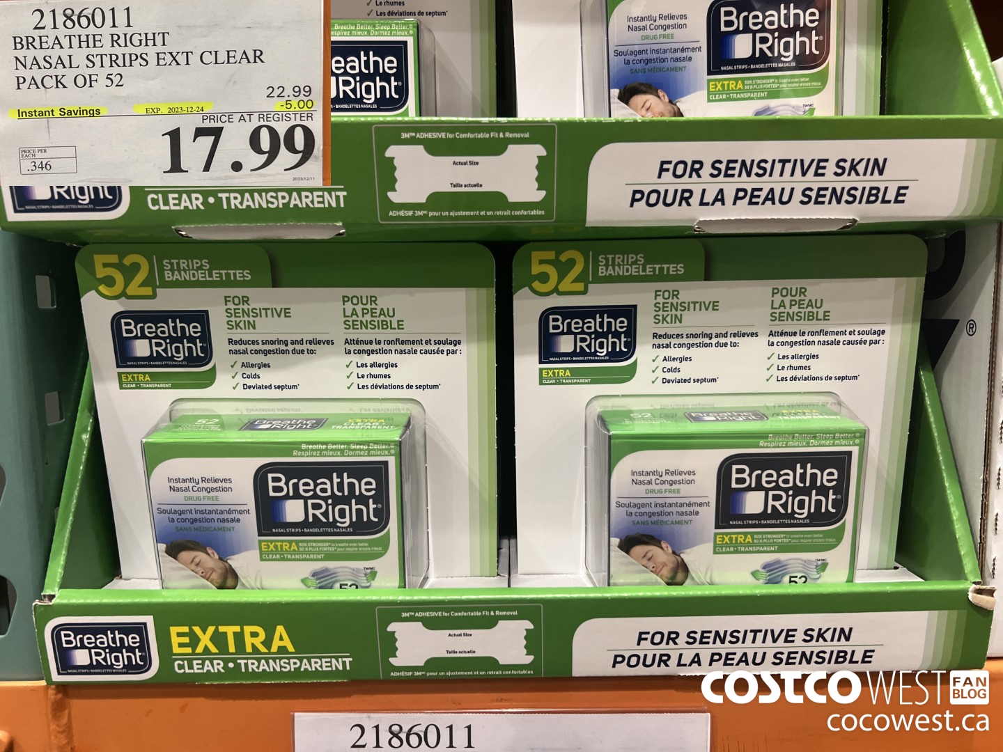 2186011 BREATHE RIGHT NASAL STRIPS EXT CLEAR PACK OF 52 ($5.00 INSTANT SAVINGS EXPIRES ON 2023-12-24) $17.99