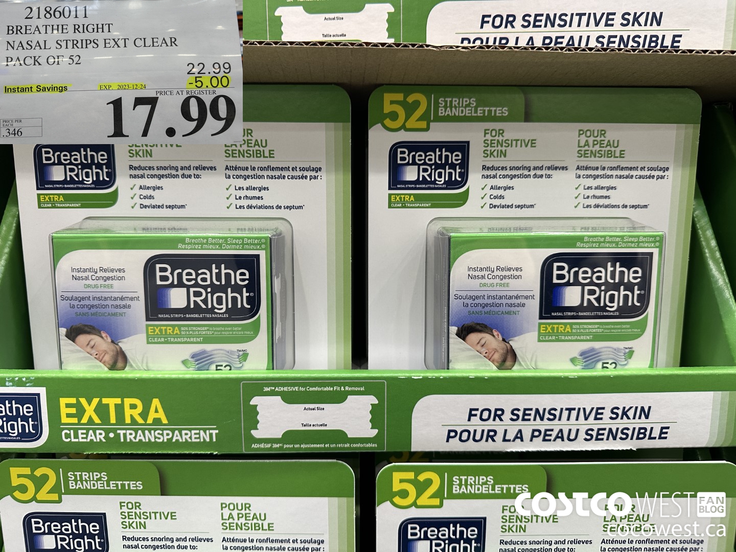 218601 BREATHE RIGHT NASAL STRIPS EXT CLEAR PACK OF 52 ($5.00 INSTANT SAVINGS EXPIRES ON 2023-12-24) $17.99