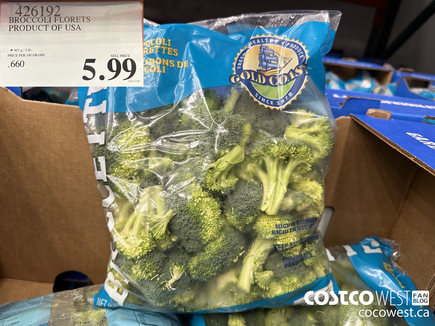 426192 BROCCOLI FLORETS PRODUCT OF USA $5.99