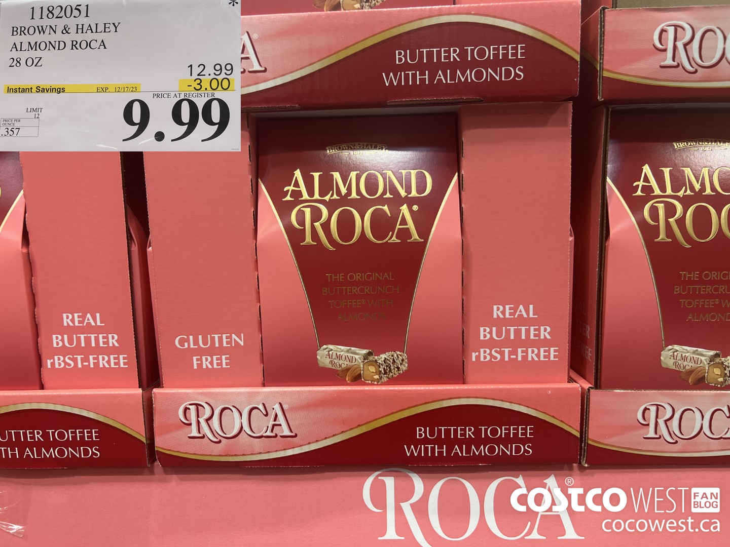 1182051 BROWN & HALEY ALMOND ROCA 28 OZ ($3.00 INSTANT SAVINGS EXPIRES ON 2023-12-17) $9.99