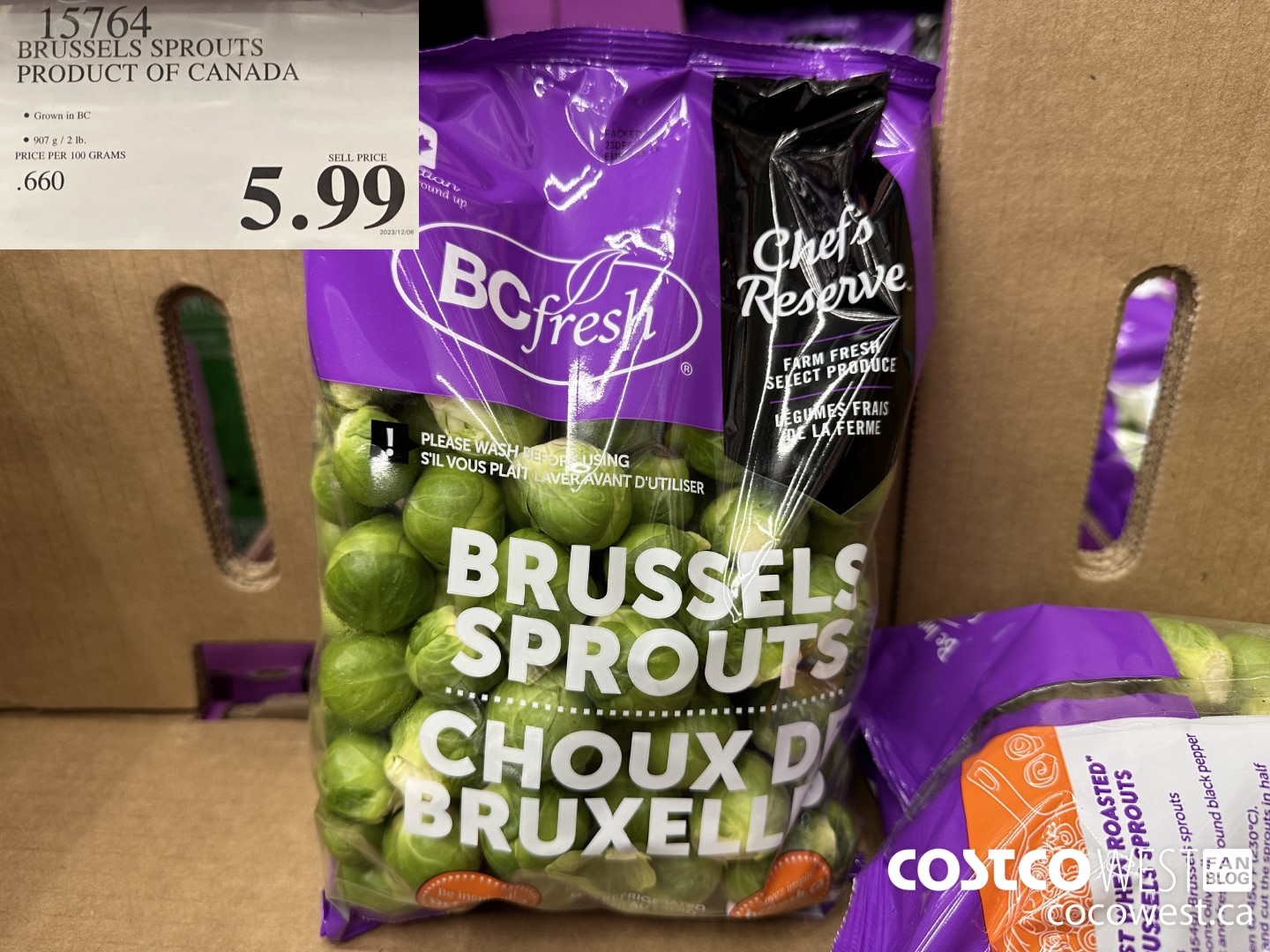 15764 BRUSSELS SPROUTS PRODUCT OF CANADA $5.99