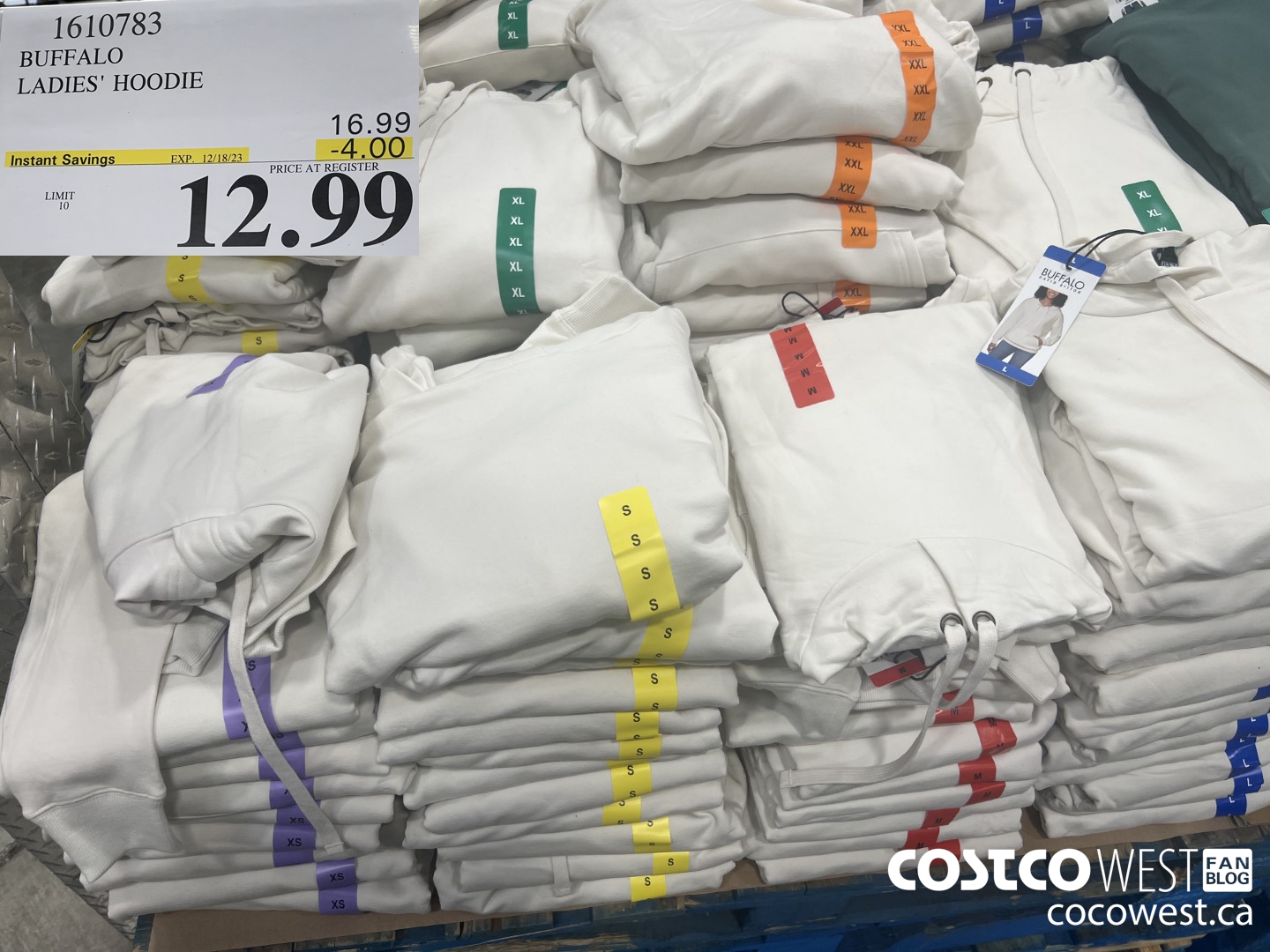 1610783 BUFFALO LADIES' HOODIE ($4.00 INSTANT SAVINGS EXPIRES ON 2023-12-18) $12.99